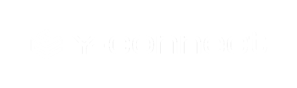 Logo Y connect dunkler Hintergrund Logo weiss klein