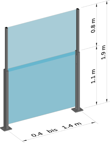 SlideGlass 3D bemassung breite hoehe